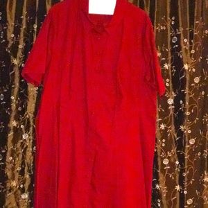 Eshakti Customized Unlined Red Shirtdress